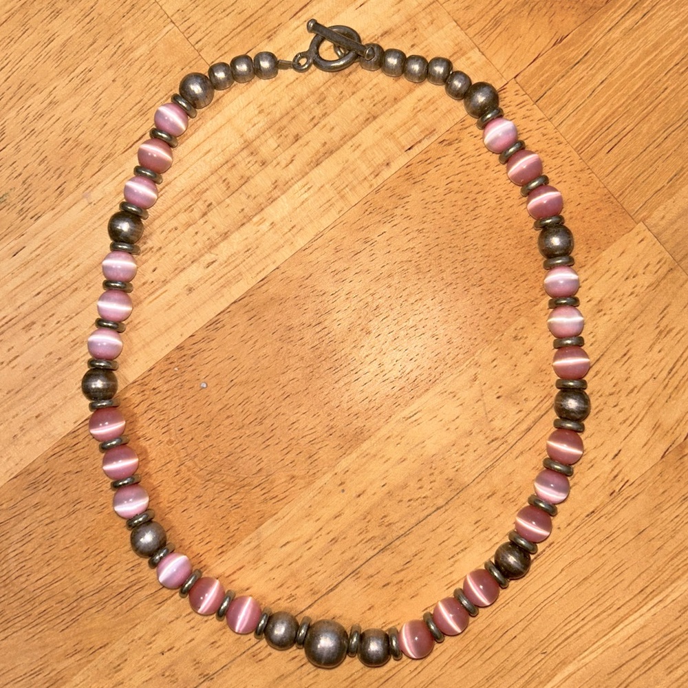 ~Pink and silver necklace~